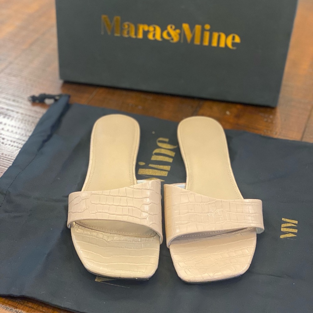 Mara & Mine blush croc flats